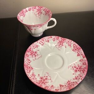 Shelley England “Dainty Pink” Flower Cup & Saucer Set Vintage Tea cup 051/P